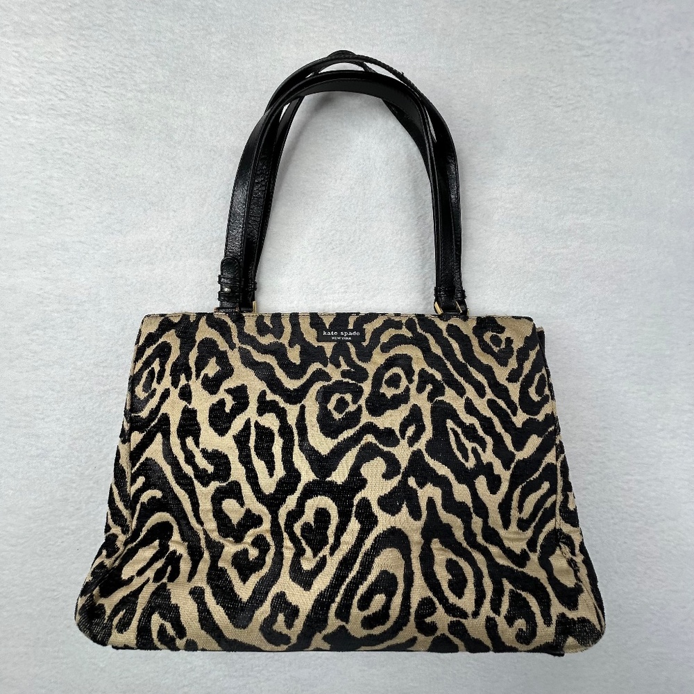 Kate Spade VINTAGE 90s Y2K Leopard Zebra Animal Print double-handle shoulder bag
